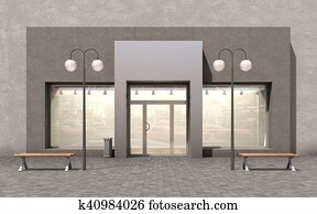 facade store; 3d illustration facade store; 3d illustration