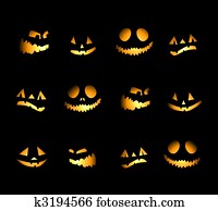 Halloween night background, pumpkins