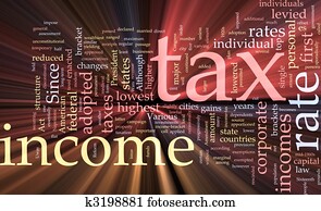 Income tax word cloud glowing Income tax word cloud glowing