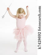 Little Ballerina Holding Wand