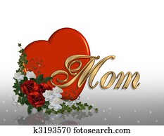 Mothers day card heart 3D graphic Mothers day card heart 3D graphic
