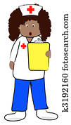nurse with clipboard and surprised expression - bad news 
