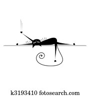 Relax. Black cat silhouette for your design Relax. Black cat silhouette for your design