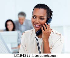 schön, geschäftsfrau, telefon