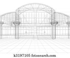 sketch of office building sketch of office building