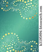 Turquoise background with delicate swirls,vertical