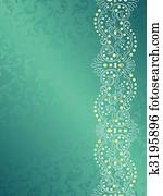 Turquoise background with margin of delicate swirls Turquoise background with margin of delicate swirls