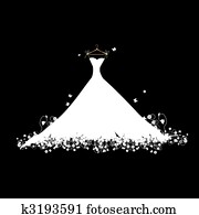 vestido casamento, branca, ligado, pretas