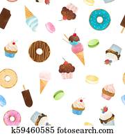 Watercolor sweets pattern Watercolor sweets pattern
