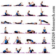 Woman in Yoga Positions