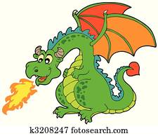 karikatur, feuerdrache karikatur, feuerdrache