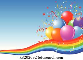 party, luftballone, hintergrund party, luftballone, hintergrund