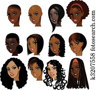 pretas, rostos mulheres