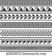 Set of geometric greek borders Set of geometric greek borders