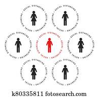 Social distancing concept Social distancing concept