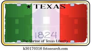 Texas Alamo License Plate