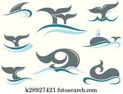 Whale tail icons Whale tail icons