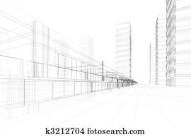 3D architecture abstract