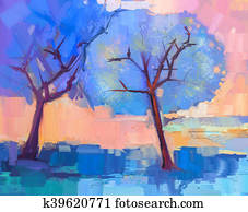 Abstract colorful oil painting landscape Abstract colorful oil painting landscape
