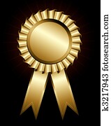 Golden award ribbon Golden award ribbon