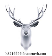 silver deer head silver deer head