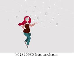 ضغط على ضغط على إمرأة متزوجة إلى داخل بيت الدرج ب أضاء تقسيم الت ميذ حسب المستويات إلى داخل ألبوم الصور 1818879 Fotosearch