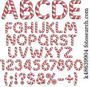 Alphabet, numbers and signs from red candies. Isolated colored vector objects. Alphabet, numbers and signs from red candies. Isolated colored vector objects.