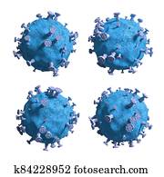 Coronavirus or Covid-19 isolated on white background 3D Render Coronavirus or Covid-19 isolated on white background 3D Render