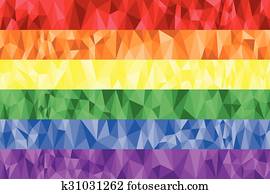 Gay and Lesbian rainbow flag poly