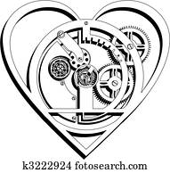 Mechanical Heart Outline Mechanical Heart Outline