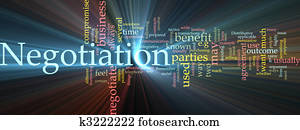 Negotiation word cloud glowing