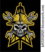 oilfield roughneck skull logo oilfield roughneck skull logo
