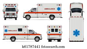 realistisch, krankenwagen, auto, vektor, abbildung realistisch, krankenwagen, auto, vektor, abbildung