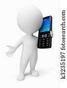 3d, klein, leute, -, handy 3d, klein, leute, -, handy