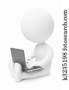 3d, petit, gens, -, cahier