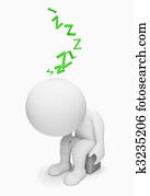 3d small people - tired 3d small people - tired