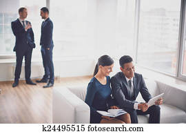 arbeitende, in, büro