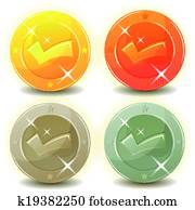 Credit Coins Set For Game Interface