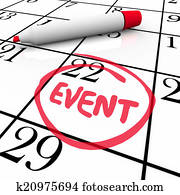 Event Word Circled Calendar Date Special Day Party Meeting
