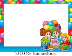 Frame with celebrating children