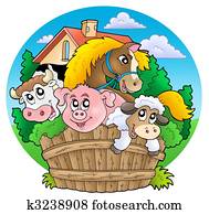 Group of country animals Group of country animals
