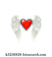 heart with angel wings heart with angel wings