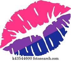 Kiss with bisexual pride flag Kiss with bisexual pride flag