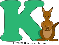 Letter K with a Kangaroo Letter K with a Kangaroo
