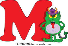 Letter M with a Monster Letter M with a Monster