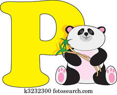 Letter P with a Panda Letter P with a Panda