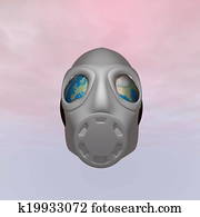 Suffocating earth - 3D render