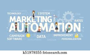 שיווקי, אוטומציה, concept.