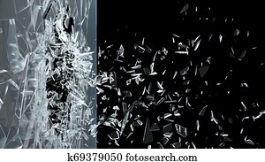 壊れたガラス シャープ 小片 の 窓 そして 現実的 粉砕される ガラス製品 あるいは 粉砕 残骸 の 壊れる 鏡 隔離された 背景 イラスト 背景 スケッチ K Fotosearch