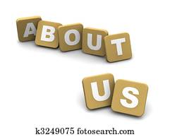 About Us text. 3d rendered illustration isolated on white. About Us text. 3d rendered illustration isolated on white.